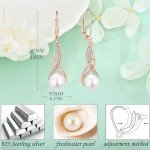 Elegant Rose Gold Pearl Drop Earrings for Women