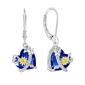 Oskani Sunflower Sterling Silver Dangle Earrings