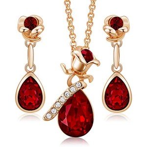 Rose Gold Flower Jewelry Set for Women