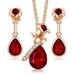 Rose Gold Flower Jewelry Set for Women