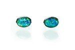 Opal Stud Earrings in White Gold Plated Silver