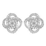 Elegant Silver Diamond Love Knot Jewelry Set