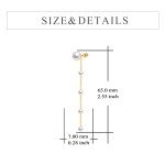 14K Gold Pearl Stud and Chain Earrings for Women