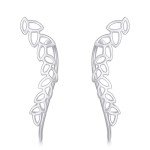 14k Yellow Gold Leaf Ear Climber Earrings