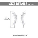 14k Yellow Gold Leaf Ear Climber Earrings