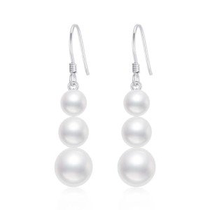 14k Gold Freshwater Pearl Dangle Earrings for Women