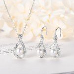 Sterling Silver Pearl Jewelry Set for Women