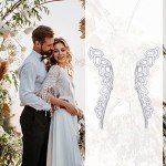 14k Yellow Gold Leaf Ear Climber Earrings