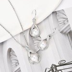 Sterling Silver Pearl Jewelry Set for Women