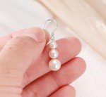 14k Gold Freshwater Pearl Dangle Earrings for Women