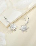 Christmas Ruby Snowflake Earrings for Women