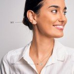 Moissanite Necklace and Earring Set in White Gold