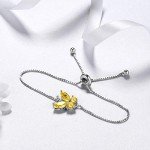 Yellow Butterfly Birthstone Jewelry Set for Women