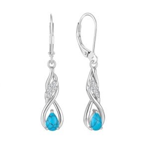 Turquoise Infinity Drop Earrings in Sterling Silver