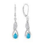 Turquoise Infinity Drop Earrings in Sterling Silver