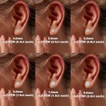 Elegant Moissanite Stud Earrings in 18K White Gold