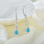 Turquoise Infinity Drop Earrings in Sterling Silver