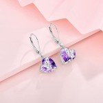 Butterfly Leverback Earrings with Heart Birthstone