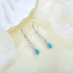 Turquoise Infinity Drop Earrings in Sterling Silver