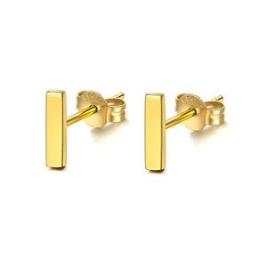 14K Gold Bar Stud Earrings for Her