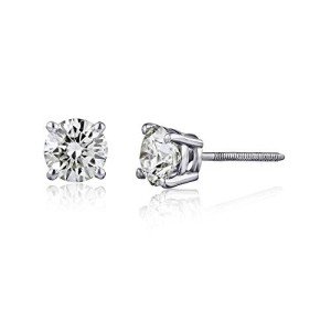 Natural Diamond Stud Earrings in 14K White Gold