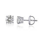 Natural Diamond Stud Earrings in 14K White Gold