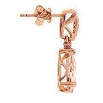 Morganite & Diamond Drop Earrings in Rose Gold