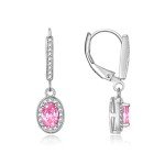 14K Gold Oval Gemstone & Diamond Earrings for Women