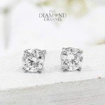Natural Diamond Stud Earrings in 14K White Gold