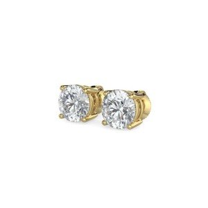 Round LAB Grown Diamond Stud Earrings in Gold