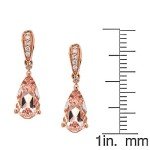 Morganite & Diamond Drop Earrings in Rose Gold