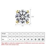 14K Yellow Gold Round-cut Diamond Stud Earrings