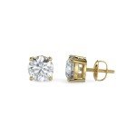 Round LAB Grown Diamond Stud Earrings in Gold
