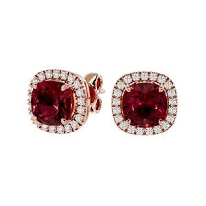Stunning 18k Gold Round Cut Gemstone Stud Earrings