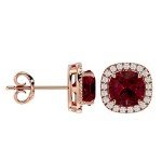Stunning 18k Gold Round Cut Gemstone Stud Earrings