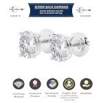 Lab Grown Diamond Gold and Platinum Stud Earrings