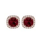Stunning 18k Gold Round Cut Gemstone Stud Earrings