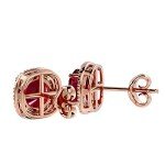 Stunning 18k Gold Round Cut Gemstone Stud Earrings