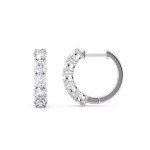 Lab Grown Diamond 5 Stone Hoop Earrings