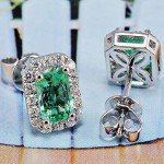 Emerald Cut 14K White Gold Diamond Earrings