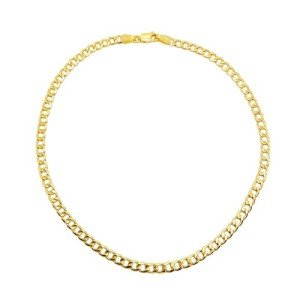 Dainty 10K Gold Curb Chain Anklet for Women