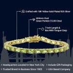 18K Gold-Plated Sterling Silver Peridot Tennis Bracelet