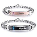 Personalized Stainless Steel Couples Bracelets - Custom Engraving