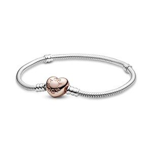 Pandora Heart Clasp Snake Chain Charm Bracelet