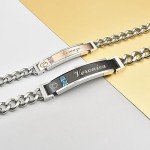 Personalized Stainless Steel Couples Bracelets - Custom Engraving
