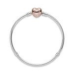 Pandora Heart Clasp Snake Chain Charm Bracelet