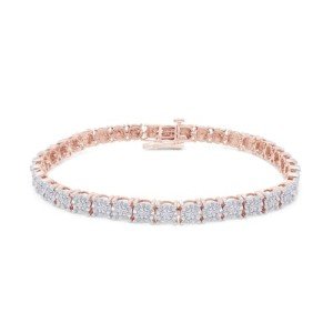 Elegant 14K Gold Over Silver Tennis Bracelet