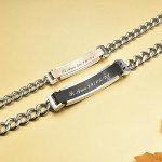 Personalized Stainless Steel Couples Bracelets - Custom Engraving
