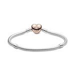 Pandora Heart Clasp Snake Chain Charm Bracelet