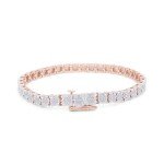 Elegant 14K Gold Over Silver Tennis Bracelet